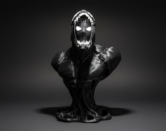 Busto de Spider-Man/Venom — Estatua impresa en 3D / Figura de fan art del simbionte / Objeto de colección para exhibición