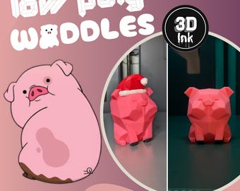 Low Poly Waddles from Gravity Falls - Limited Holiday Christmas Option Available