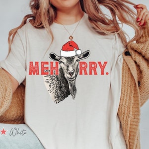 Chemise de Noël chèvre, t-shirt de Noël drôle de chèvre, chemise de Noël de maman de ferme, cadeau de Noël drôle de maman de ferme, t-shirt de Noël de chèvre de Meh