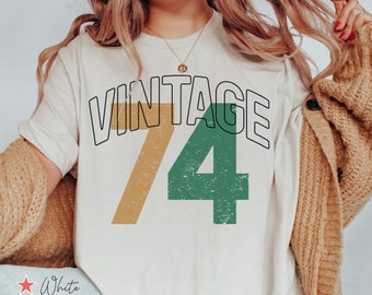 Vintage 74 Shirt, Vintage 1974 T Shirt, 50th Birthday Gift, Turning 50 Shirt, Birthday Party Shirt, Turning 50 Gift, 50th Shirt