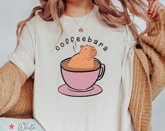 Capybara Shirt, Funny Capybara T Shirt, Capybara Lover Gift, Coffeebara Shirt, Funny Animal Lover TShirt, Funny Coffee Lover Shirt, Caffeine