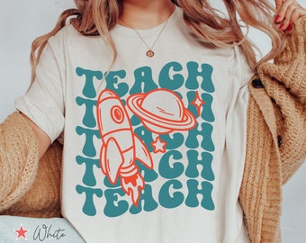 Camiseta Professora Espacial, Camiseta Professora Foguete, Presente para Novo Professor, Camiseta Planeta Saturno, Presente para Futuro Professor, Presente para Futuro Professor, Presente de Formatura