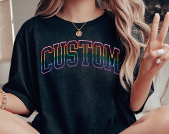 Benutzerdefiniertes Gay Shirt, benutzerdefiniertes Gay Pride Shirt, benutzerdefiniertes Lesbengeschenk, benutzerdefiniertes Queer Shirt, Regenbogen-T-Shirt