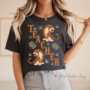 Teacher Tiger Shirt, Teacher Wildlife Safari TShirt, Teacher Day Gift, Wild Animal Lover Teacher Graphic Tee, Big Cat Zoo Lover Teacher Tee
