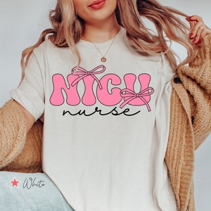 NICU Coquette Shirt, Neonatal Nurse T Shirt, NICU Nurse Gift, Neonatal Intensive Care Shirt, NICU Ribbon Shirt, Nicu Bow Shirt, Icu Nurse