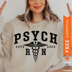 Benutzerdefinierte Psychiatrie Krankenschwester Sweatshirt, maßgeschneiderte Psychiatrie Krankenschwester Pullover, Psych Krankenschwester Geschenk, personalisierte Psychiatrie Krankenschwester Pullover, psychische Gesundheit