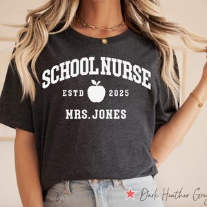 Custom School Nurse Shirt, Customized School Nurse T Shirt, School Nurse Gift, Personalized School Nurse Tee, School Registered Nurse Gift