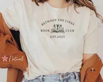 Personalisiertes Buchklub-T-Shirt, Buchklub-T-Shirt, Buchklub-T-Shirt, Buchklub-T-Stück, Bücherwurm-Geschenk, Bücherwurm-Geschenk