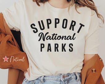 Ondersteuning shirt nationale parken, T-shirt nationaal park, cadeau campingliefhebber, outdoor-T-shirt, cadeau natuurliefhebber, natuurbehoud, wandelen
