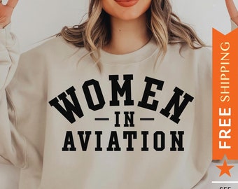 女性用航空スウェットシャツ、パイロット セーター、パイロット ギフト、フライト スウェットシャツ、フェミニスト ギフト、フライト セーター、空港スウェットシャツ、航空学