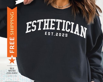 Custom Esthetician Sweatshirt, Customized Esthetician Sweater, Personalized Esthetician Gift, Skin Therapist Sweatshirt, Skin Therapy, Est