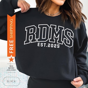 Benutzerdefinierte RDMS Sweatshirt, maßgeschneiderte RDMS Pullover, RDMS Geschenk, personalisiertes Rdms Sweatshirt, Sonograph Geschenk, Sonographie Sweatshirt, Rundhalsausschnitt