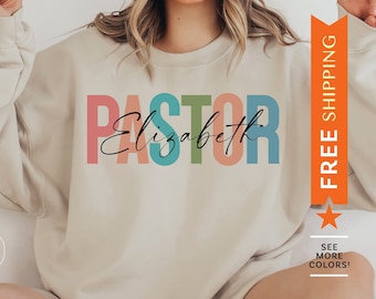 Personalized Pastor Sweatshirt, Custom Pastor Sweater, Customized Pastor Gift, Christian Gift, Pastor Birthday Gift, Religious Sweatshirt