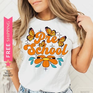Preschool Teacher Butterfly Shirt, Pre School Teacher Insect Lover TShirt, Pre K Nature Lover Graphic Tee, PreK Butterflies Flower T Shirt