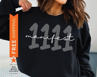 Sudadera 1111, suéter de manifestación, regalo de numerología, sudadera con número de ángel, suéter espiritual, suéter 11 11, sudadera de manifestación