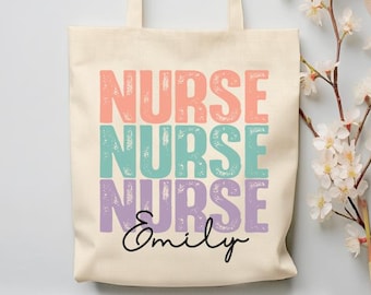 Custom Nurse Tote Bag, Nurse Gift, Personalized Nurse Tote Bag, Registered Nurse Gift, Customized Nurse Tote Bag, RN Nurse Gift, Nursing