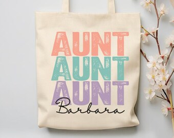 Aangepaste draagtas tante, tante cadeau, gepersonaliseerde tante draagtas, tante cadeau, aangepaste draagtas tante, nieuwe tante cadeau, Tia cadeau, Tia draagtas