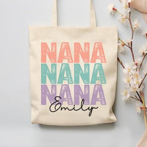 Custom Nana Tote Bag, Customized Grandma Tote Bag, Grandmother Gift, Personalized Nana Tote Bag, New Grandma Gift, Future Grandma Gift, Name