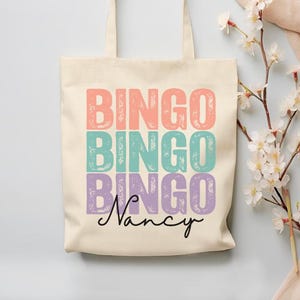 Custom Bingo Tote Bag, Bingo Gift, Personalized Bingo Tote Bag, Bingo Player Gift, Customized Bingo Tote Bag, Gambler Gift, Bingo Game Gift
