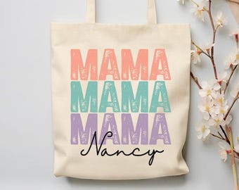 Custom Mama Tote Bag, Customized Mama Tote Bag, Mama Gift, Personalized Mama Tote Bag, New Mom Gift, Mama To Be Gift, Mother's Day Gift