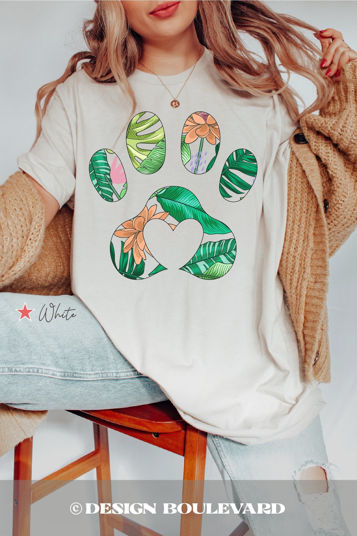 Dog Shirt, Dog Paw T Shirt, New Dog Mom Gift, New Dog Dad Gift, Tropical Plants Shirt, Dog Mama Gift, Dog Owner Summer Shirt, Dog Lover Gift