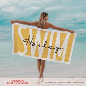 Custom Towel, Swim Team Gift, Personalized Towel, Swimmer Gift, Customized Beach Towel, Swimming Lover Gift, Custom Swimmer Towel, Swim Mom