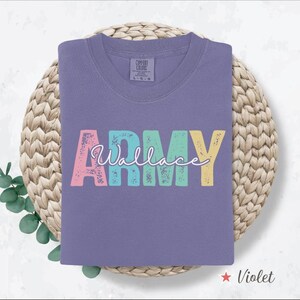 Comfort Colors® Benutzerdefiniertes Armee-Shirt, maßgeschneidertes Armee-T-Shirt, Armee-Geschenk, personalisiertes Armee-T-Shirt, Armee-Mutter-Geschenk, Armee-Frauengeschenk, Armee-Mama-Shirt