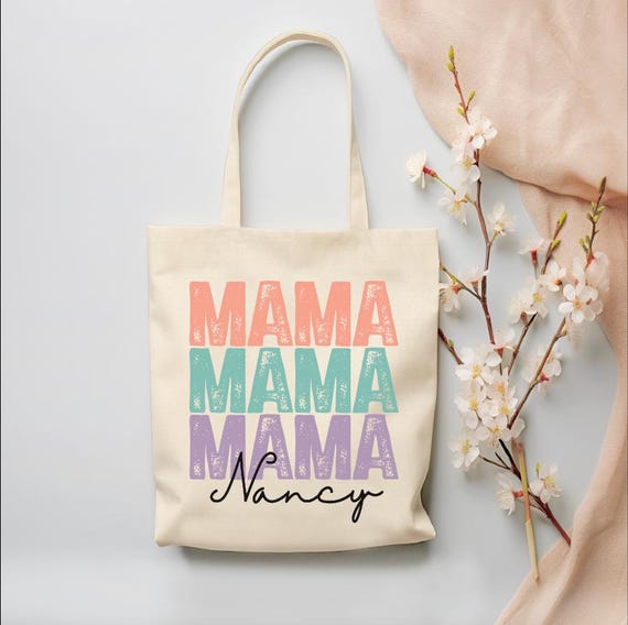Custom Mama Tote Bag, Customized Mama Tote Bag, Mama Gift