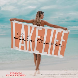 Custom Lake Life Towel, Customized Towel, Lake Life Gift, Lake Vacation Towel, Family Vacation Towel, Lake Vacation Gift, Personalized Towel