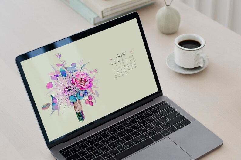 2023 Calendar Desktop Wallpaper With Watercolor Flower Art - Etsy