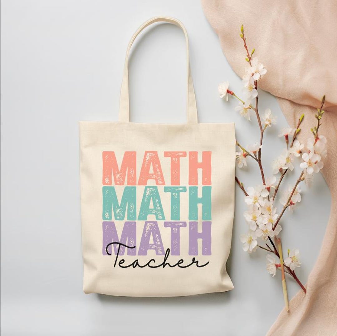 Math Tote Bag Design Example Math Teacher Tote Bag, Math Teacher Gift, Teacher Gift Idea, Teacher ...