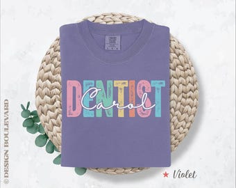 Comfort Colors® Custom RDH Shirt, Customized RDH T Shirt, RDH Gift, Personalized Hygienist Tee, Hygienist Gift, Custom Dentist Gift, Dental