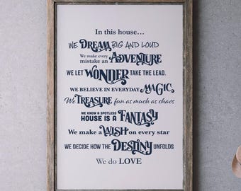 In This House Poster DCL Fan Wall Art Cruise Lover Fun Printed Poster Mothers Day Gift for Mom from Family