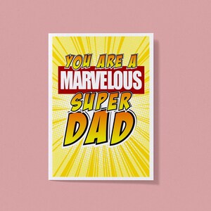 Cartão de Dia dos Pais para o Papai, Presente de Fã da Marvel para o Papai, Cartão de Saudações, Super Presente Divertido para Ele