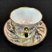 Royal Chelsea Tea Cup and Saucer - Handpainted Gold Ribbons and Blue ...