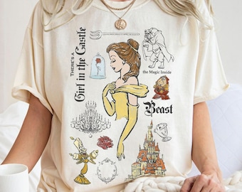 Vintage Disney Beauty and the Beast Characters Shirt, Belle Princess Shirt, Disney Princess Shirt, Disneyworld Shirts, Disney Girls Trip