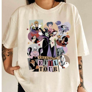 Vintage Disney Villains Evil Tour Shirt, Villians Characters Concert Music T-Shirt, Maleficent Shirt, Halloween Trip Shirt, Halloween Gift