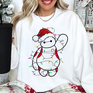 Christmas Baymax Santa Lights Shirt, Cute Big Hero Santa Baymax Christmas Shirt, Baymax Shirt, Disney Christmas Shirt