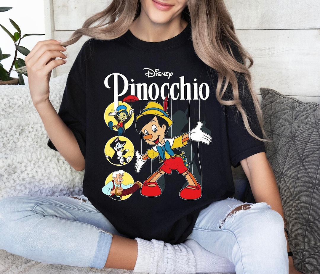 Retro Disney Pinocchio Characters Shirt, Jiminy Cricket Figaro Cat