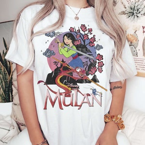 Retro Disney Princess Mulan And Mushu Blossom Shirt, Mulan Mushu Shirt, Disney Princess Mulan Shirt, Disney Family Shirts
