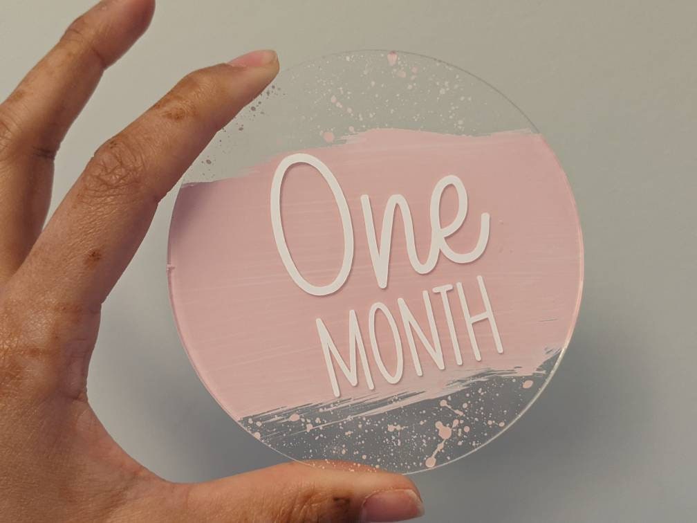 Baby Monthly Acrylic Milestone Disc, Baby Photo Prop, Newborn Month ...