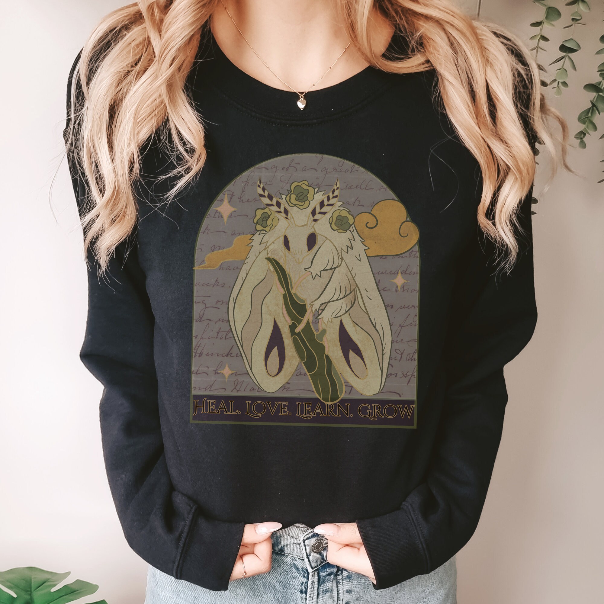 Moth Boho Sweater, Fairycore Clothing, Nature Lover Shirt, Whimsical ...