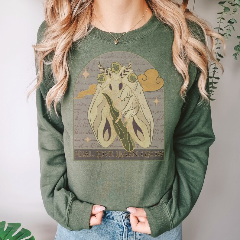 Moth Boho Sweater, Fairycore Clothing, Nature Lover Shirt, Whimsical ...