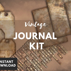Vintage Journal Kit | Journalzubehör | Sofortiger Download, PNG Dateien, druckbare Materialien, Journaling Set