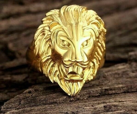 Gold Plated Lion Head Ring | Mens Gold Plated Lion Ring | Mens Gold Lion  Head Rings - Rings - Aliexpress