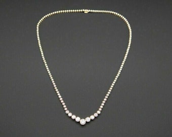 15Ct Round Diamond Lab Created Wedding Women's Necklace 14K Yellow Gold Over