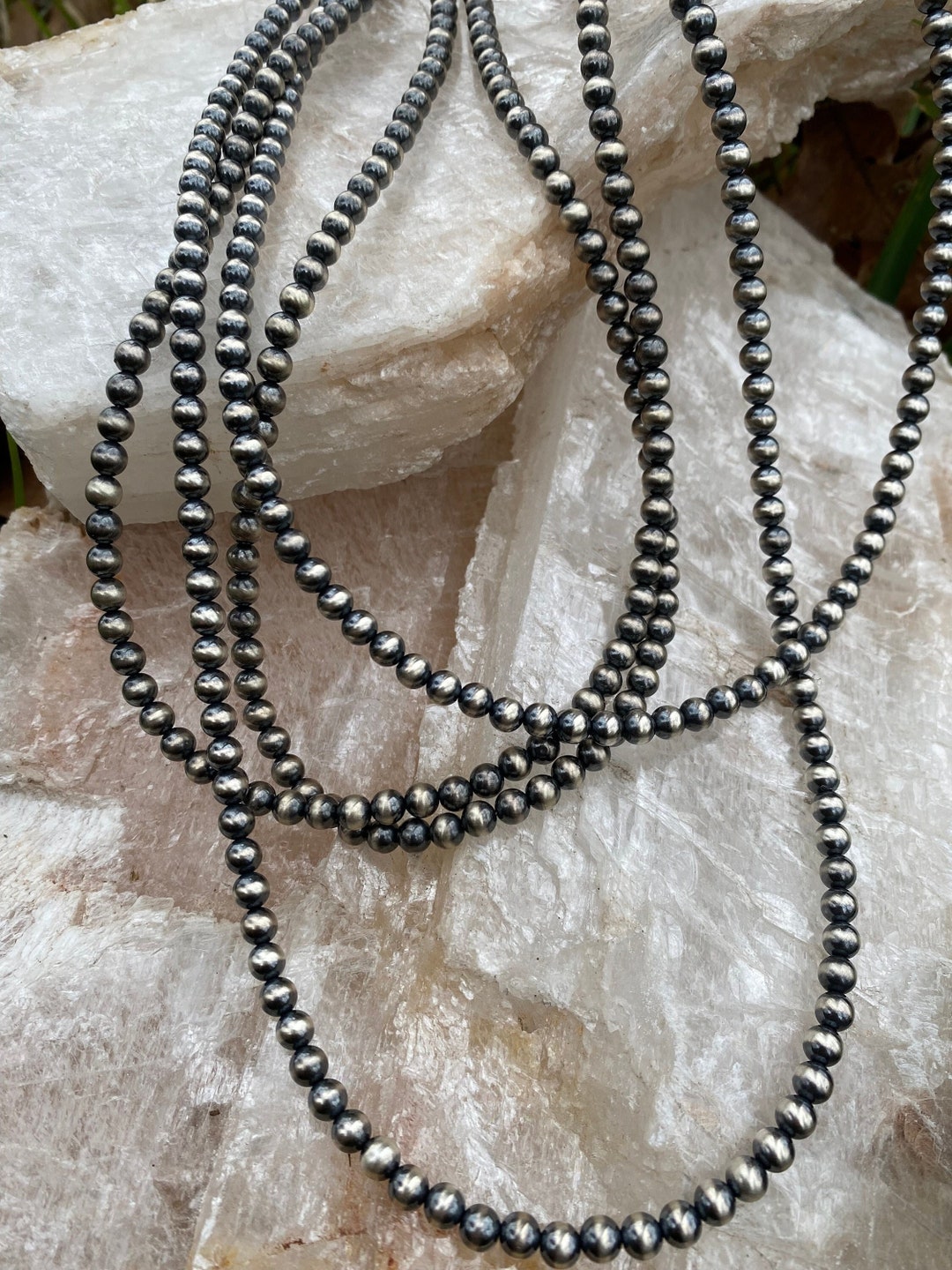 Sterling Silver Navajo Pearl Necklace 5mm 20”