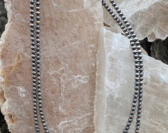 4mm .925 Sterling Silver Navajo Pearl Necklace - 15, 16, 18, 20