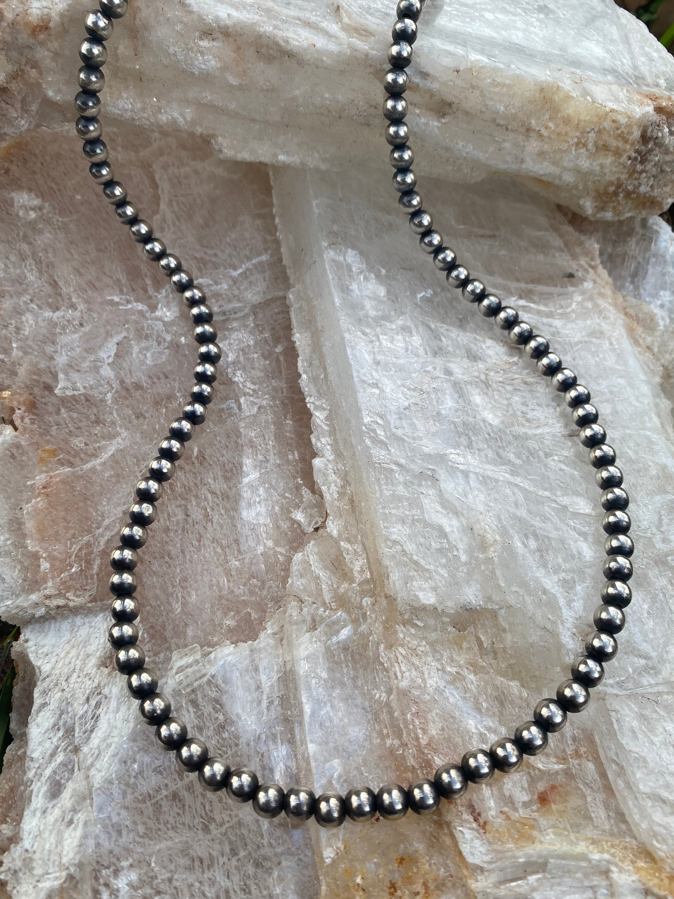 Sterling Silver Navajo Pearl Necklace 3-6mm 18” main image 1
