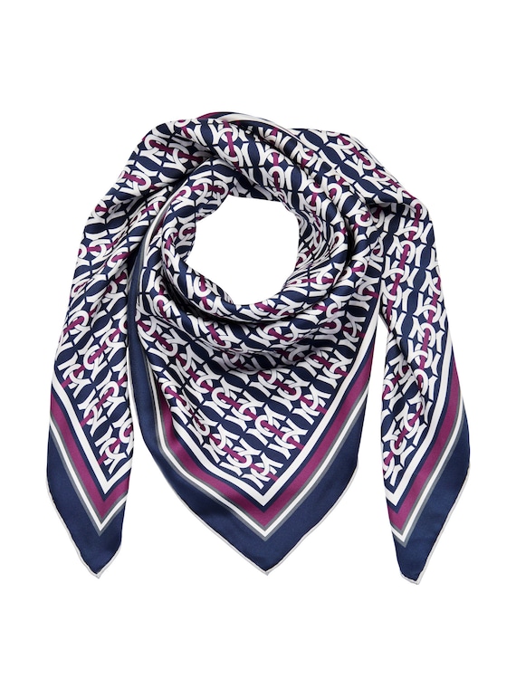 monogram silk square scarf